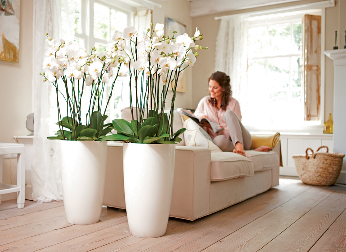 brussels diamond rond hoog 32cm wit